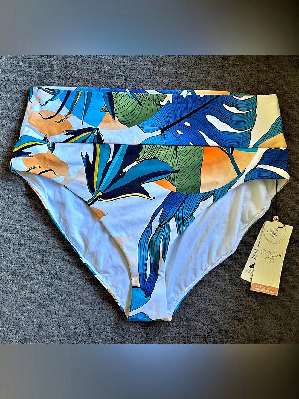Calia High-Rise Bottom Floral in Blue & White Size Large NWT
